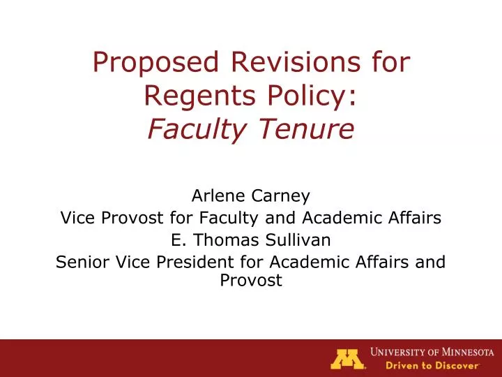 proposed revisions for regents policy faculty tenure