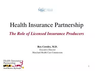Health Insurance Partnership The Role of Licensed Insurance Producers
