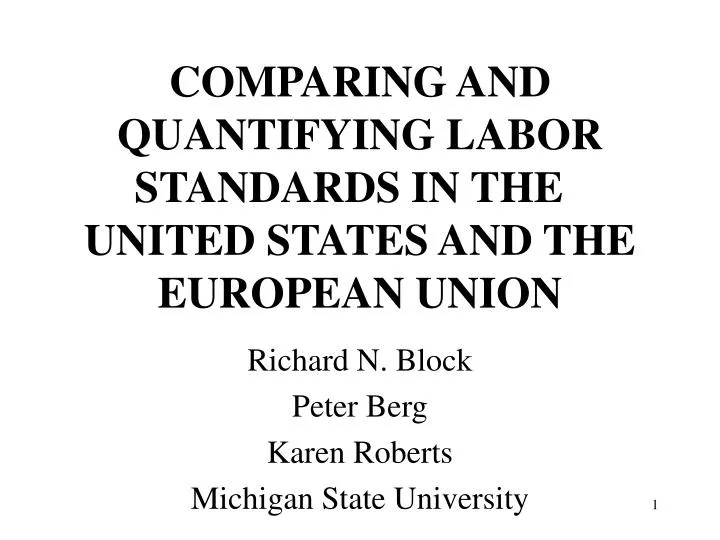 comparing and quantifying labor standards in the united states and the european union