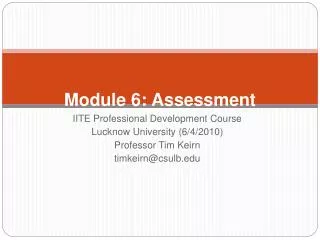 Module 6: Assessment
