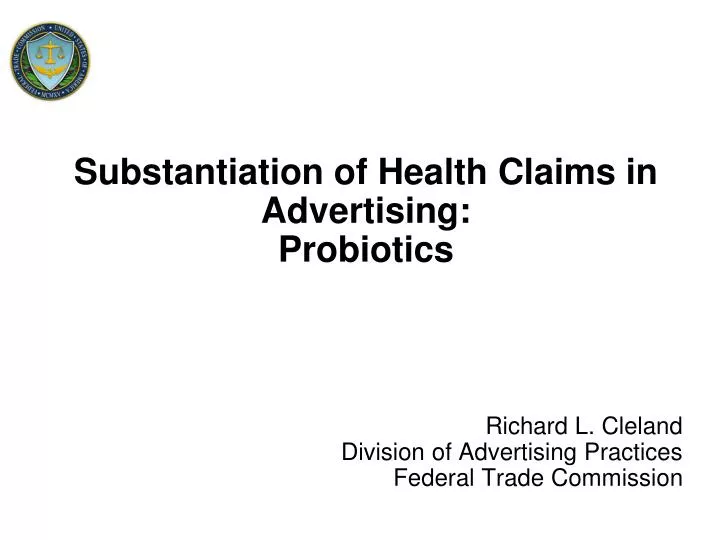 substantiation of health claims in advertising probiotics