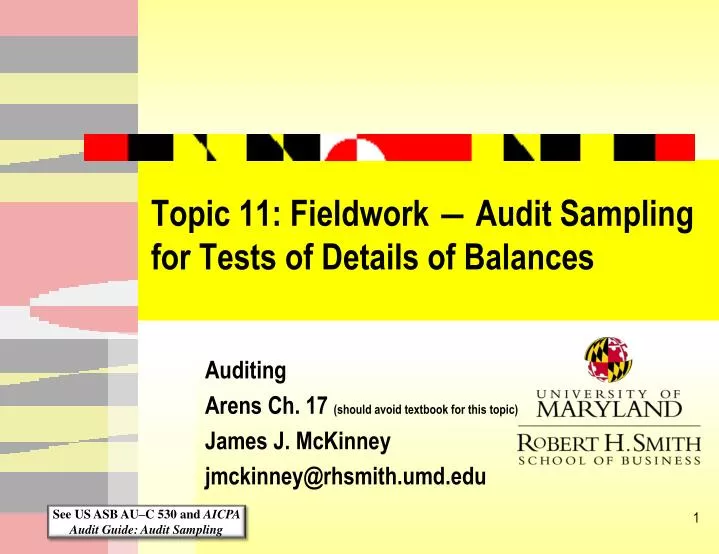 topic 11 fieldwork audit sampling for tests of details of balances