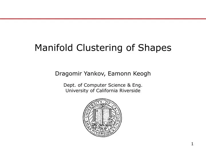 manifold clustering of shapes