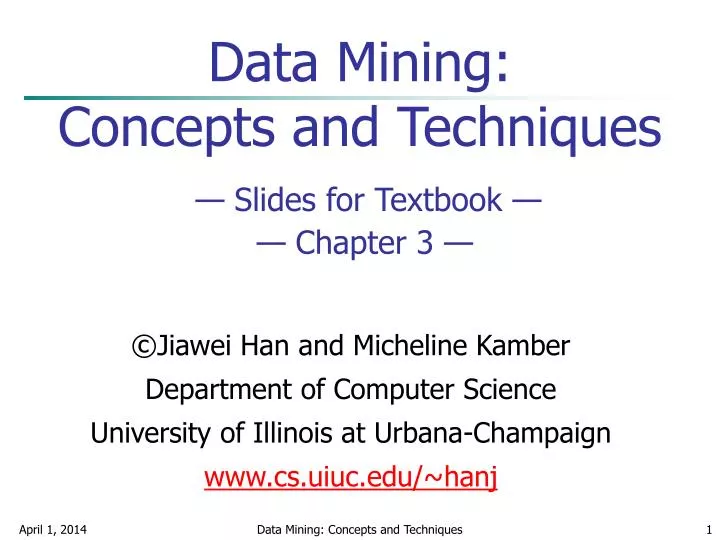data mining concepts and techniques slides for textbook chapter 3