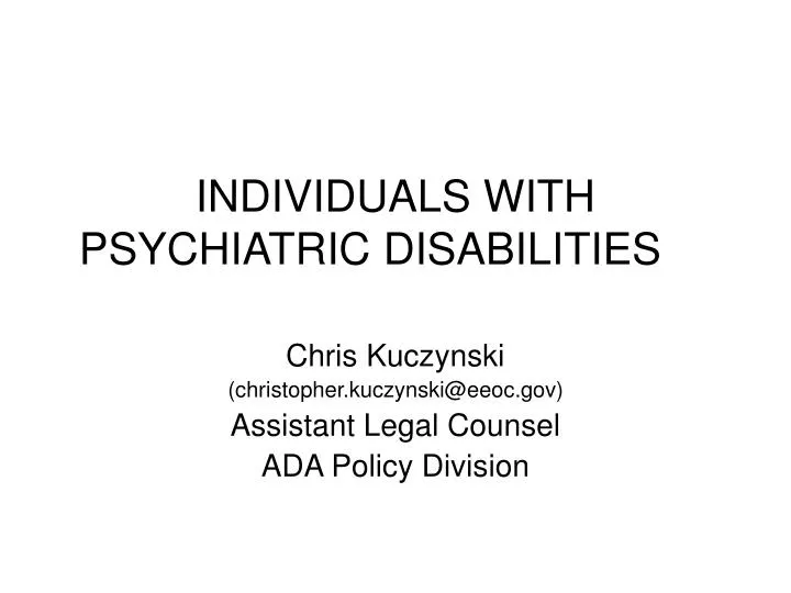 individuals with psychiatric disabilities
