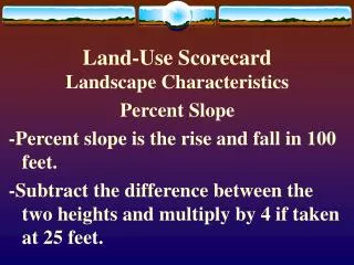 Land-Use Scorecard