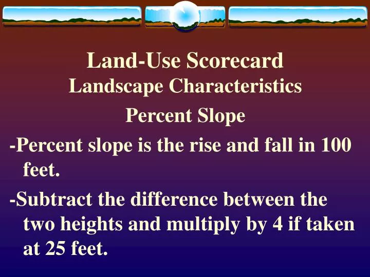 land use scorecard