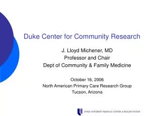 Duke Center for Community Research