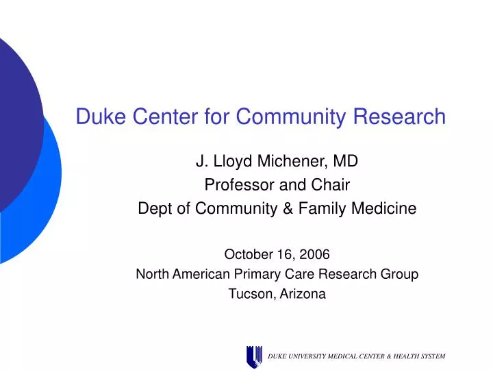 duke center for community research
