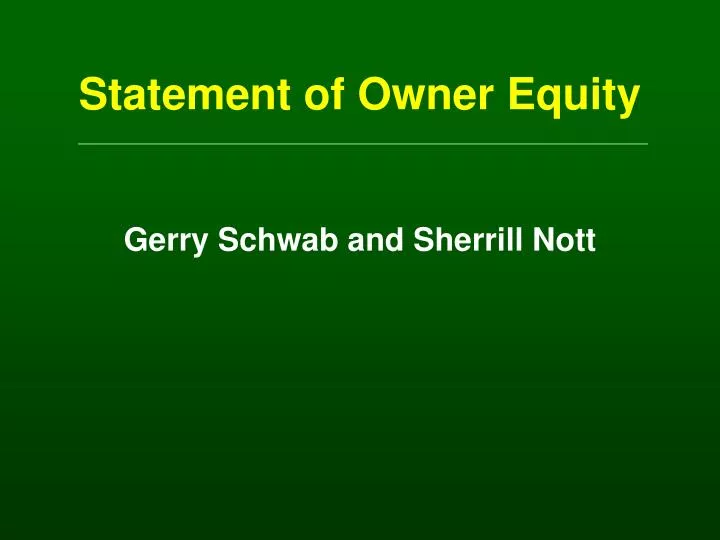 statement of owner equity