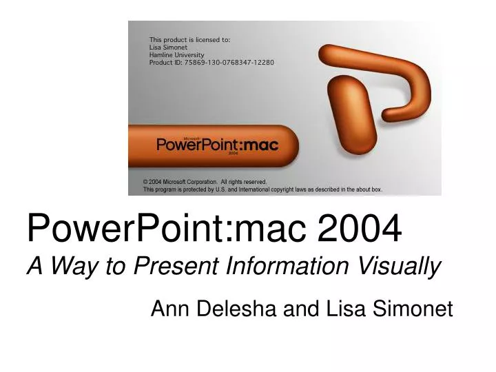 powerpoint mac 2004 a way to present information visually