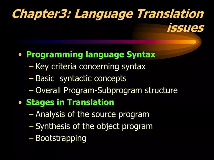 chapter3 language translation issues