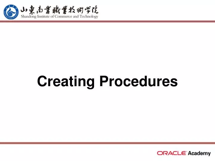 creating procedures