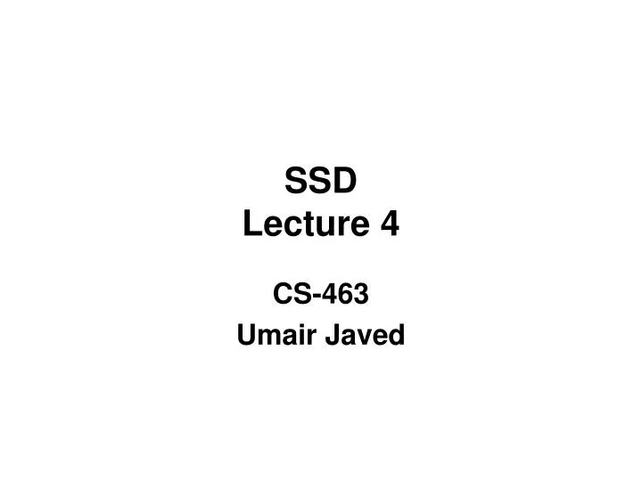 ssd lecture 4
