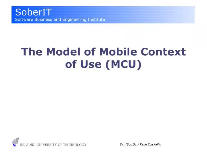 the model of mobile context of use mcu