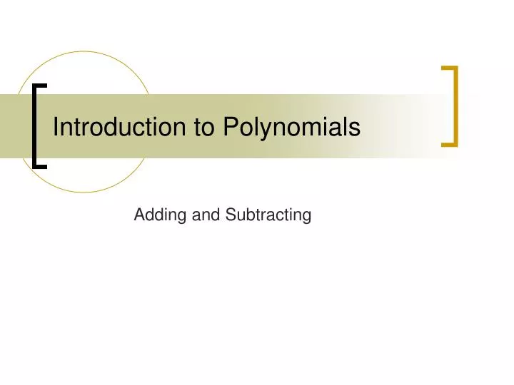 introduction to polynomials