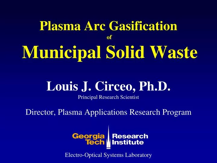 louis j circeo ph d principal research scientist director plasma applications research program