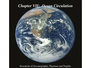 Chapter VII: Ocean Circulation