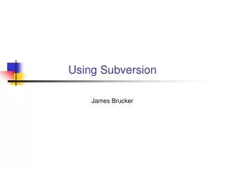 Using Subversion