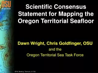 Scientific Consensus Statement for Mapping the Oregon Territorial Seafloor
