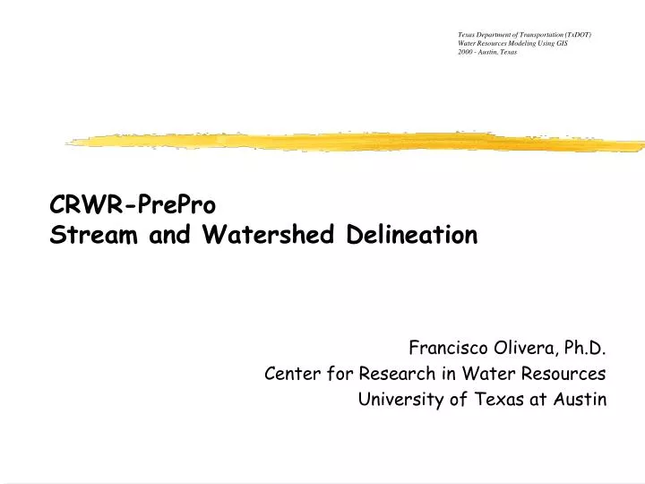 crwr prepro stream and watershed delineation