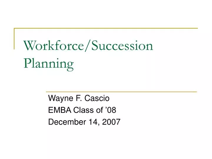 workforce succession planning