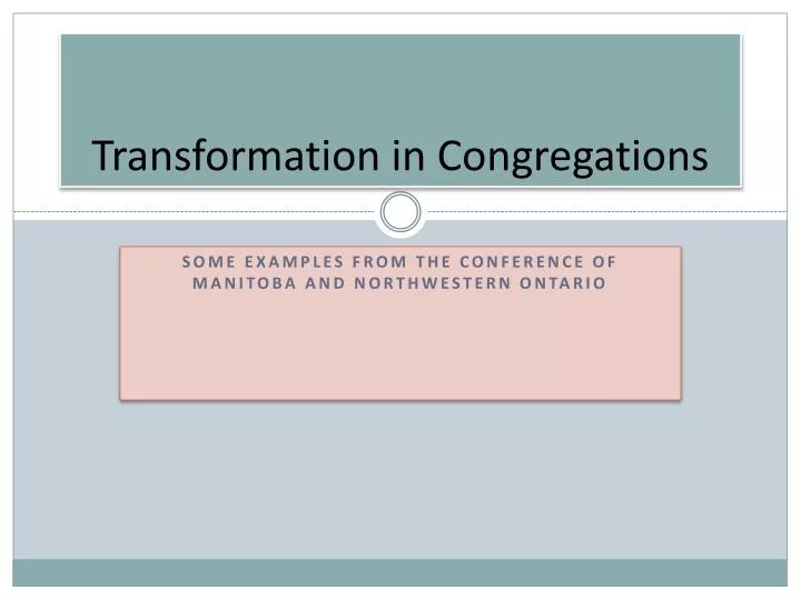 transformation in congregations