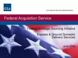 Federal Strategic Sourcing Initiative Express &amp; Ground Domestic Delivery Services June 2009