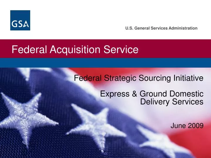 federal strategic sourcing initiative express ground domestic delivery services june 2009