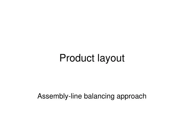 product layout