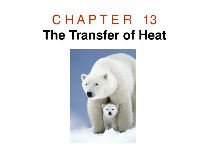 c h a p t e r 13 the transfer of heat