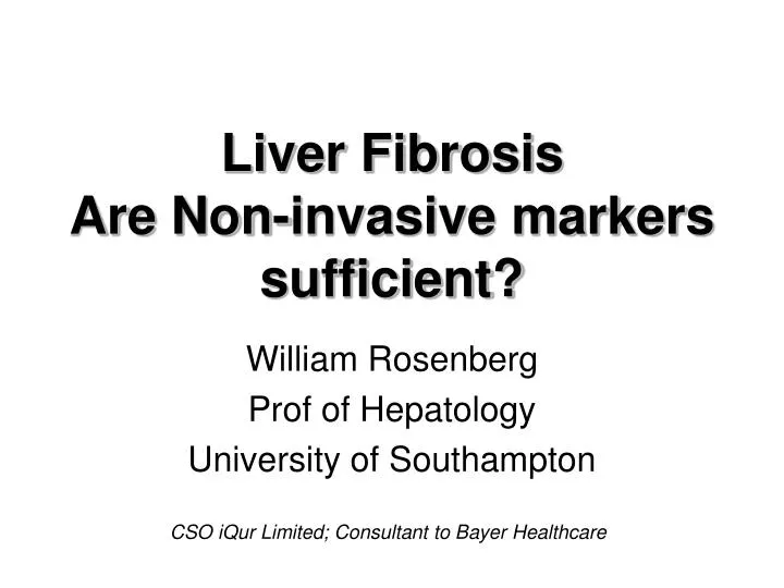 liver fibrosis are non invasive markers sufficient