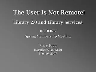The User Is Not Remote!