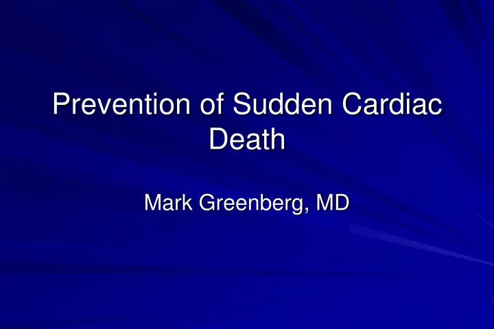 prevention of sudden cardiac death