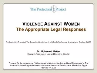 Violence Against Women The Appropriate Legal Responses