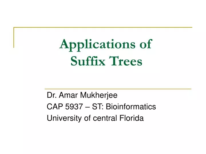 applications of suffix trees