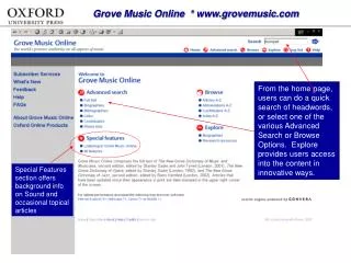 Grove Music Online * grovemusic