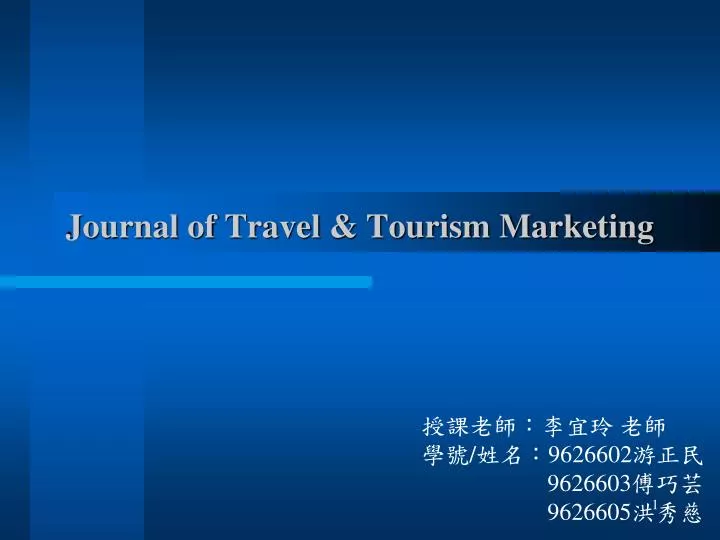 journal of travel tourism marketing