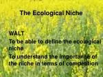 The Ecological Niche - slide 1