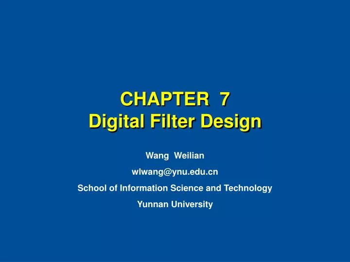chapter 7 digital filter design