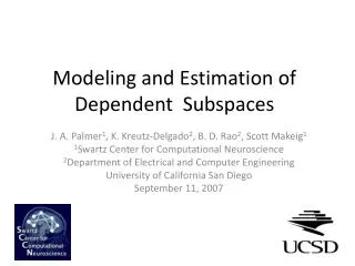 Modeling and Estimation of Dependent Subspaces