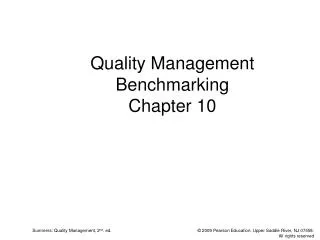 Quality Management Benchmarking Chapter 10