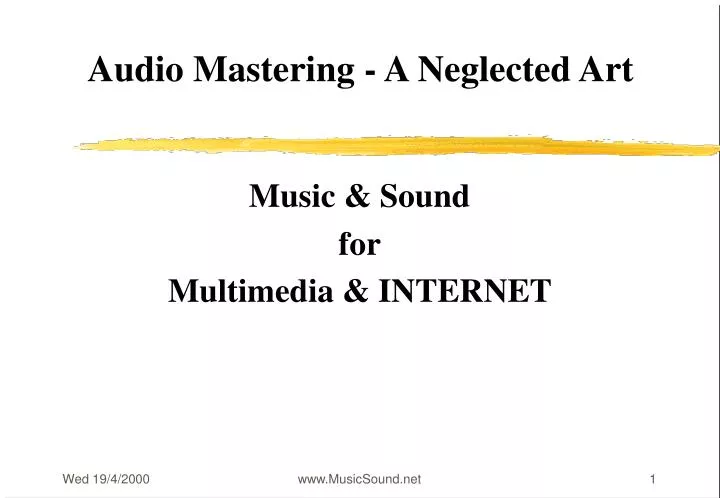 audio mastering a neglected art