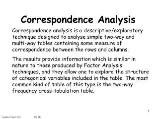 Correspondence Analysis