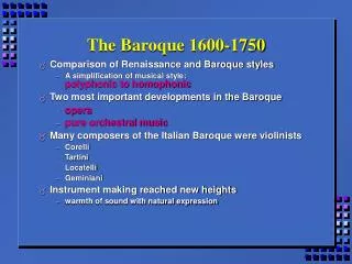 The Baroque 1600-1750