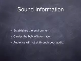 Sound Information