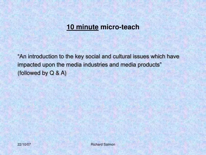 10 minute micro teach