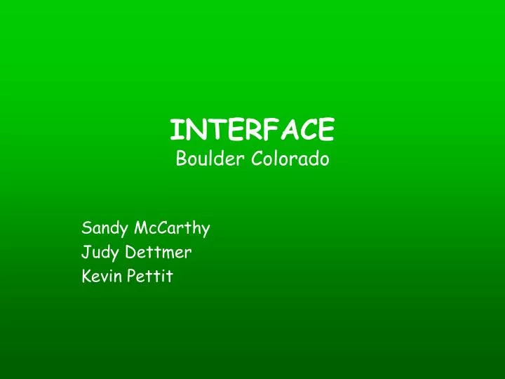 interface boulder colorado