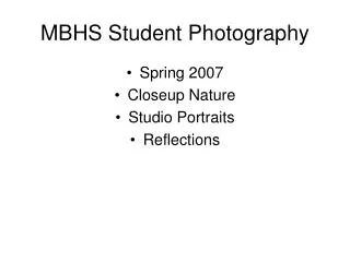 MBHS Student Photography