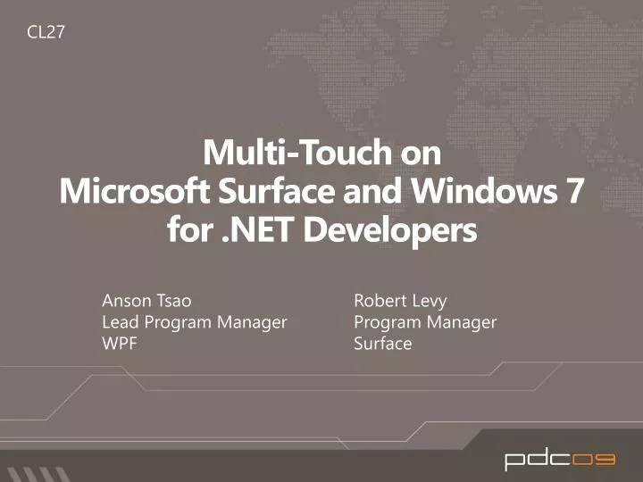 multi touch on microsoft surface and windows 7 for net developers